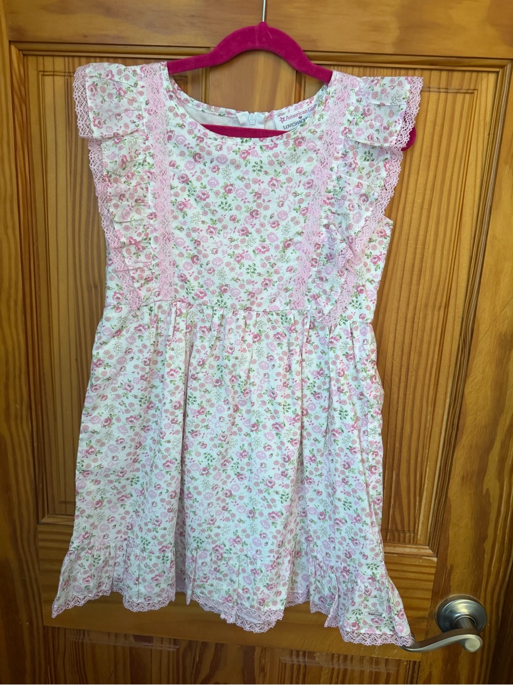 American Girl x LoveShackFancy Pink Floral Lace-Trim Dress